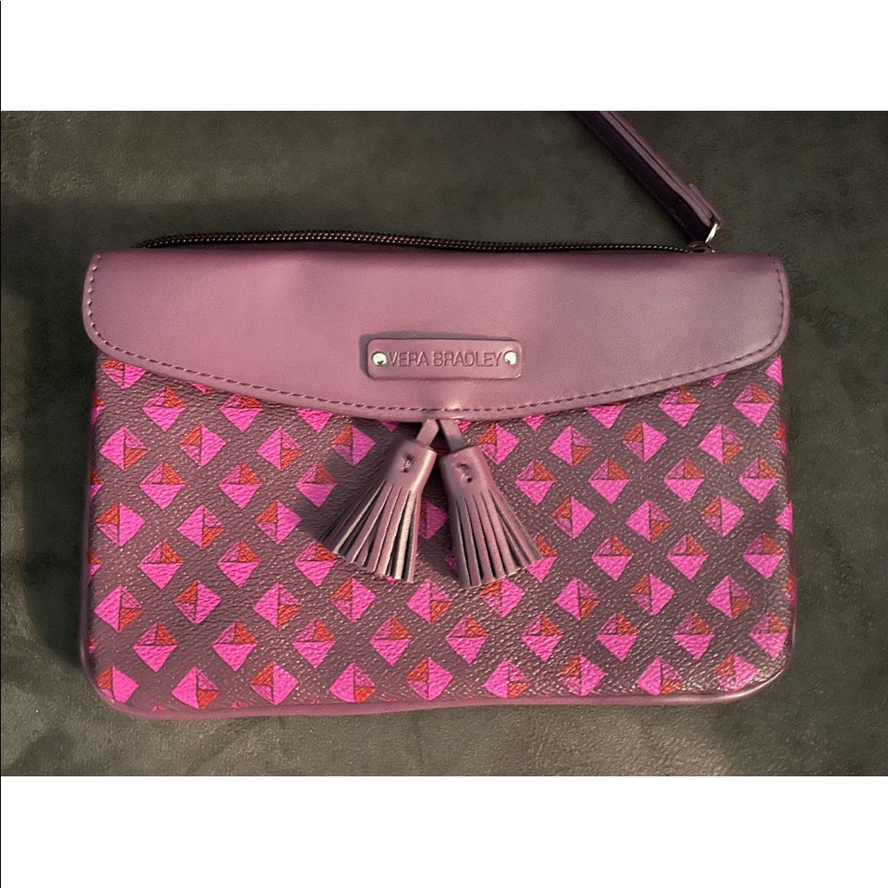 Vera Bradley purple leather bag wristlet